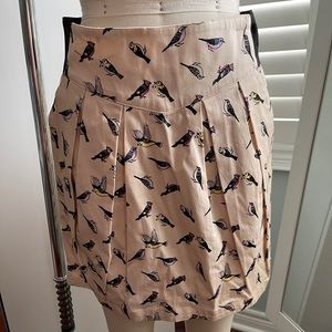 H&M Light Pink Bird Print Skirt Size 10